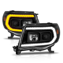 Load image into Gallery viewer, ANZO 05-11 Toyota Tacoma Projector Headlights w/Light Bar Switchback Black Housing - Additional View 5
