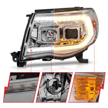 Load image into Gallery viewer, ANZO 05-11 Toyota Tacoma Projector Headlights w/Light Bar Switchback Chrome Housing - Side View