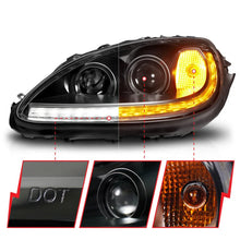 Load image into Gallery viewer, ANZO 05-13 Chevrolet Corvette Projector Headlights w/switchback &amp; Sequential LED - Black Amber - Installation View