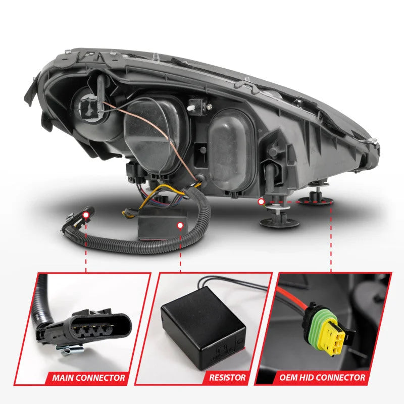 ANZO 05-13 Chevrolet Corvette Projector Headlights w/switchback & Sequential LED - Black Amber - Additional View 6