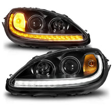Load image into Gallery viewer, ANZO 05-13 Chevrolet Corvette Projector Headlights w/switchback &amp; Sequential LED - Black Amber - Additional View 7