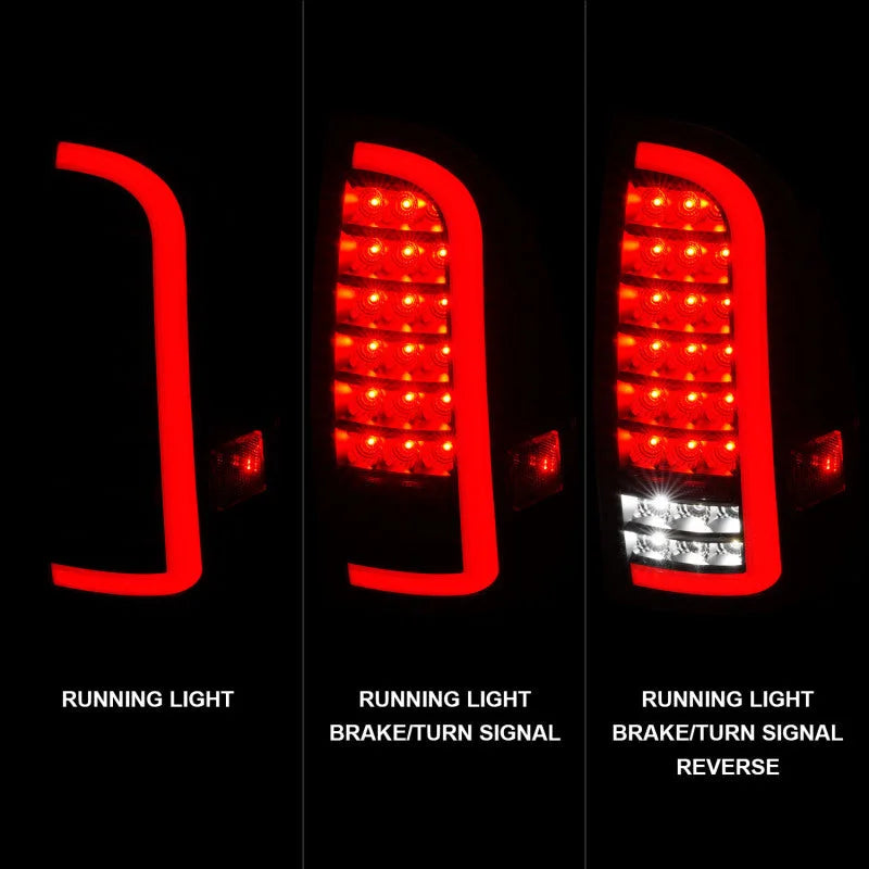 ANZO 05-15 Toyota Tacoma Full LED Tail Lights w/Light Bar Sequential Black Housing Clear Lens - Additional View 6