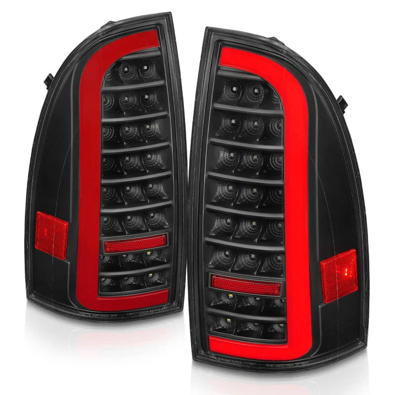 ANZO 05-15 Toyota Tacoma Full LED Tail Lights w/Light Bar Sequential Black Housing Clear Lens - Additional View 8