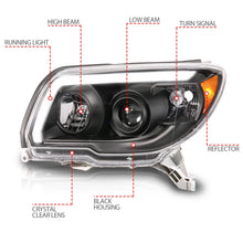 Load image into Gallery viewer, ANZO 06-09 Toyota 4 Runner Projector Headlights Plank Style - Black - Installation View