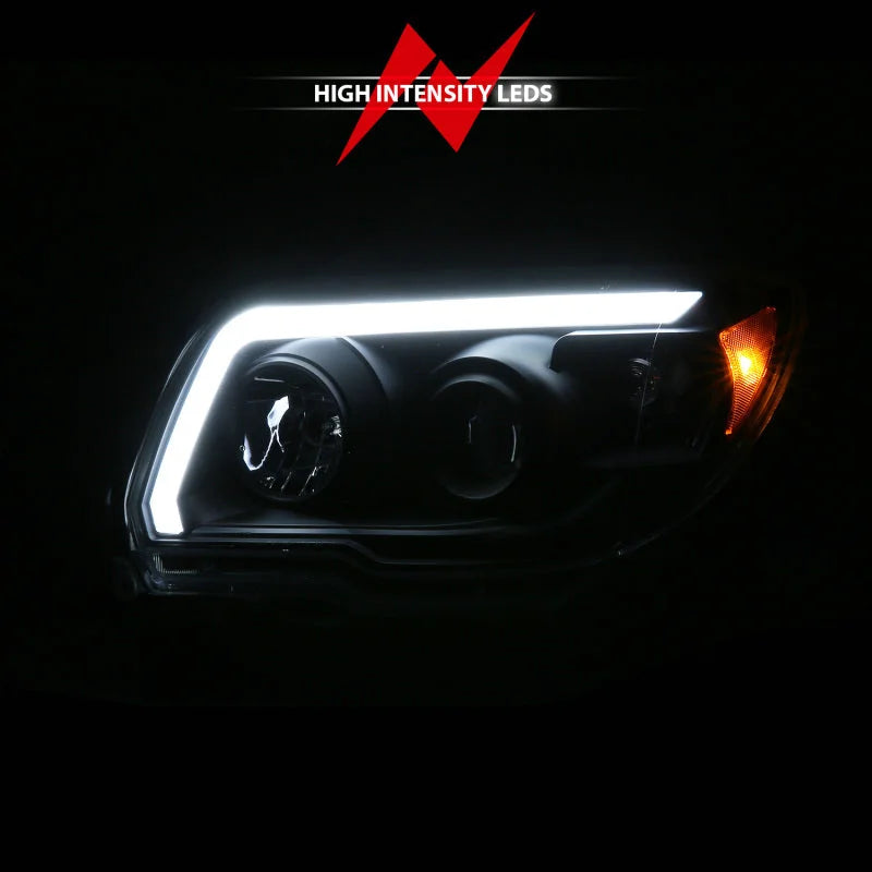 ANZO 06-09 Toyota 4 Runner Projector Headlights Plank Style - Black - Additional View 5