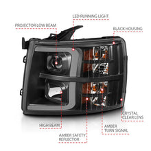 Load image into Gallery viewer, ANZO 07-13 Chevrolet Silverado 3500 Projector Headlights - Black Amber - Additional View 7