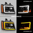 Load image into Gallery viewer, ANZO 07-14 Chevy Tahoe Projector Headlights w/ Plank Style Design Black w/ Amber - Main Product View