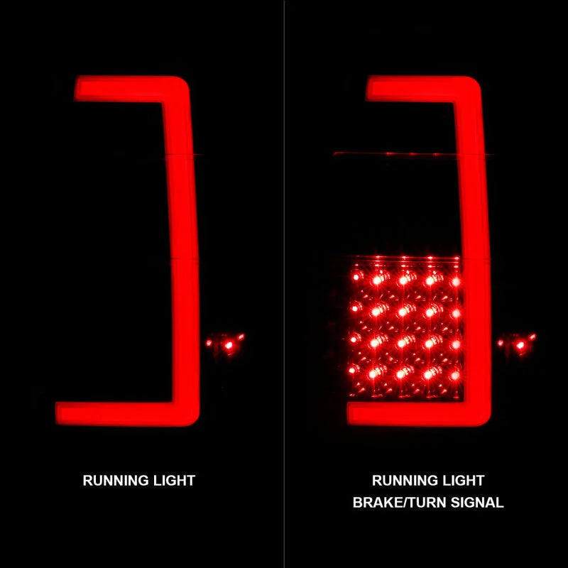 ANZO 07-17 Ford Expedition LED Taillights w/ Light Bar Black Housing Clear Lens - Side View