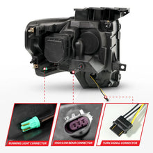 Load image into Gallery viewer, ANZO 09-14 Ford F-150 (Factory Halogen Model ONLY) Full LED Proj Headlights Init/SeqSig Black - Pair - Main Product View