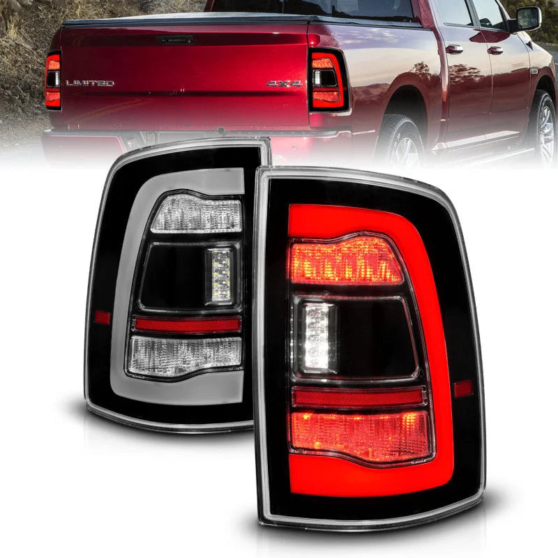 ANZO 09-18 Dodge Ram 1500 Sequential LED Taillights Black - Main Product View