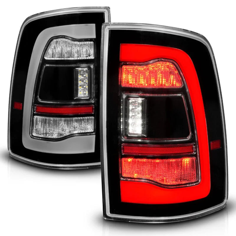 ANZO 09-18 Dodge Ram 1500 Sequential LED Taillights Black - Side View