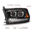 Load image into Gallery viewer, ANZO 09-18 Dodge Ram 1500/2500/3500 Full LED Proj Headlights w/Switchback Light Bar - Black - Additional View 5