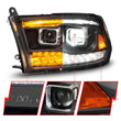 Load image into Gallery viewer, ANZO 09-18 Dodge Ram 1500/2500/3500 Full LED Proj Headlights w/Switchback Light Bar - Black - Additional View 7