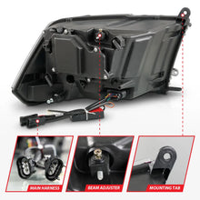Load image into Gallery viewer, ANZO 09-18 Dodge Ram 1500/2500/3500 LED Plank Style Headlights Switchback + Sequential - Matte Black - Additional View 6
