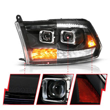 Load image into Gallery viewer, ANZO 09-19 Dodge RAM 1500 / 10-18 2500/3500 LED Proj Headlights SeqSig Black - Pair - Installation View