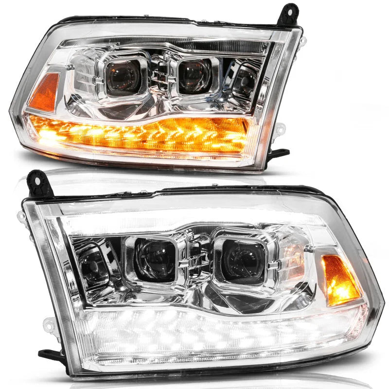 ANZO 09-19 Dodge RAM 1500 / 10-18 2500/3500 LED Proj Headlights SeqSig Chrome - Pair - Additional View 6