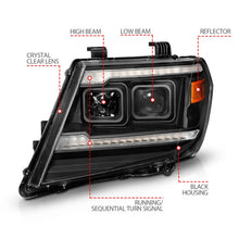 Load image into Gallery viewer, ANZO 09-20 Nissan Frontier Black Projector Plank Style DRL w/ Switchback &amp; Sequential LED DRL - Additional View 8