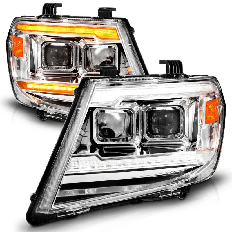 ANZO 09-20 Nissan Frontier Chrome Projector Plank Style DRL w/ Switchback & Sequential LED DRL - Additional View 6