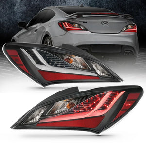 ANZO 10-13 Hyundai Genesis 2DR LED Taillights Smoke - Main Product View