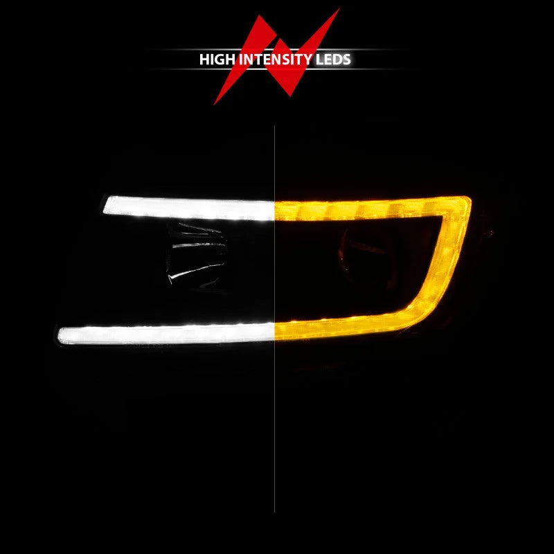 ANZO 11-13 Jeep Grand Cherokee (Factory Halogen Only) Projector Headlights w/Light Bar Swtchbk Black - Additional View 7