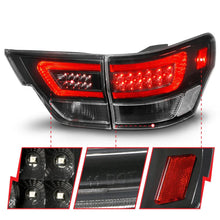 Load image into Gallery viewer, ANZO 11-13 Jeep Grand Cherokee LED Taillights w/ Lightbar Black Housing/Clear Lens 4pcs - Additional View 5
