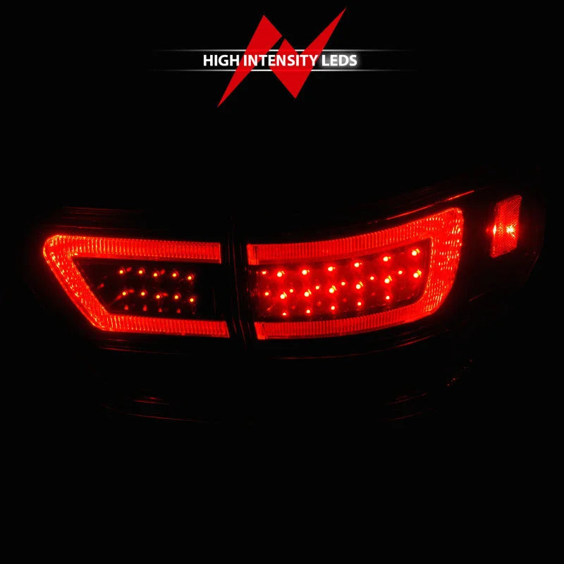 ANZO 11-13 Jeep Grand Cherokee LED Taillights w/ Lightbar Black Housing/Clear Lens 4pcs - Additional View 6