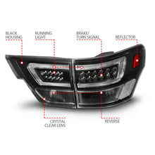 Load image into Gallery viewer, ANZO 11-13 Jeep Grand Cherokee LED Taillights w/ Lightbar Black Housing/Clear Lens 4pcs - Additional View 7