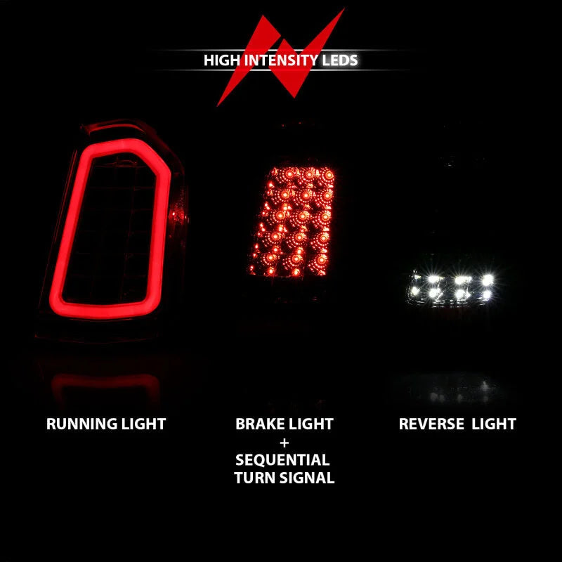 ANZO 11-14 Chrysler 300 LED Taillights Black w/ Sequential - Main Product View