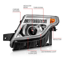 Load image into Gallery viewer, ANZO 11-15 Ford Explorer Projector Headlights w/ Light Bar Chrome Housing w/ Amber light - Installation View