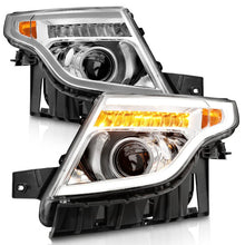 Load image into Gallery viewer, ANZO 11-15 Ford Explorer Projector Headlights w/ Light Bar Chrome Housing w/ Amber light - Additional View 5