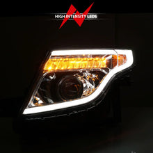 Load image into Gallery viewer, ANZO 11-15 Ford Explorer Projector Headlights w/ Light Bar Chrome Housing w/ Amber light - Additional View 7