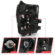 Load image into Gallery viewer, ANZO 11-16 Ford F-250/F-350/F-450 Projector Headlights w/ Plank Style Switchback Chrome w/Amber - Side View