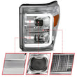 Load image into Gallery viewer, ANZO 11-16 Ford F-250/F-350/F-450 Projector Headlights w/ Plank Style Switchback Chrome w/Amber - Additional View 6