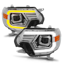 Load image into Gallery viewer, ANZO 12-15 Toyota Tacoma Projector Headlights - w/ Light Bar Switchback Chrome Housing - Back View