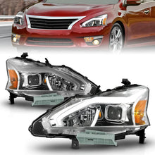 Load image into Gallery viewer, ANZO 13-15 Nissan Altima (w/o Factory HID Bulbs) Projector Headlights - w/ Light Bar Chrome Housing - Main Product View