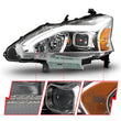 Load image into Gallery viewer, ANZO 13-15 Nissan Altima (w/o Factory HID Bulbs) Projector Headlights - w/ Light Bar Chrome Housing - Back View