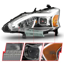 Load image into Gallery viewer, ANZO 13-15 Nissan Altima (w/o Factory HID Bulbs) Projector Headlights - w/ Light Bar Chrome Housing - Back View