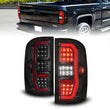 Load image into Gallery viewer, ANZO 14-18 GMC Sierra 1500 Full LED Taillights Black Housing Smoke Lens (w/C Light Bars) - Main Product View