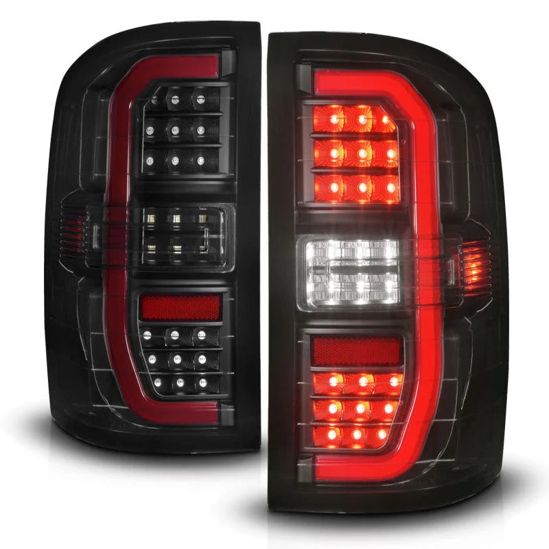 ANZO 14-18 GMC Sierra 1500 Full LED Taillights Black Housing Smoke Lens (w/C Light Bars) - Additional View 6
