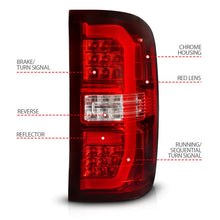 Load image into Gallery viewer, ANZO 14-18 GMC Sierra 1500 LED Taillights Red/Clear - Back View