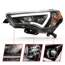Load image into Gallery viewer, ANZO 14-18 Toyota 4 Runner Plank Style Projector Headlights Black w/ Amber - Side View