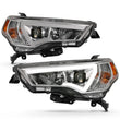 Load image into Gallery viewer, ANZO 14-18 Toyota 4 Runner Plank Style Projector Headlights Chrome w/ Amber - Main Product View