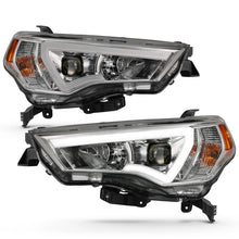 Load image into Gallery viewer, ANZO 14-18 Toyota 4 Runner Plank Style Projector Headlights Chrome w/ Amber - Main Product View