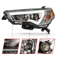 Load image into Gallery viewer, ANZO 14-18 Toyota 4 Runner Plank Style Projector Headlights Chrome w/ Amber - Side View