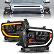 Load image into Gallery viewer, ANZO 14-21 Toyota Tundra (OE Halogen w/LED DRL) LED Crystal Headlights w/ Switchback &amp; DRL - Blk - Main Product View