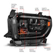 Load image into Gallery viewer, ANZO 14-21 Toyota Tundra (OE Halogen w/LED DRL) LED Crystal Headlights w/ Switchback &amp; DRL - Blk - Back View