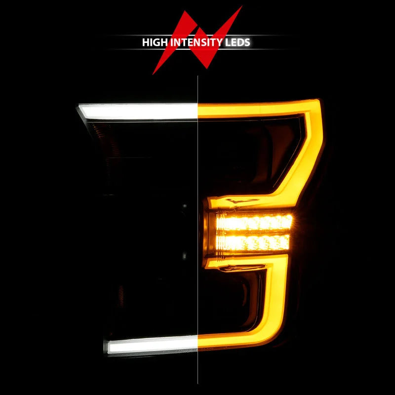 ANZO 15-17 Ford F-150 LED Projector Headlights - w/ Light Bar Switchback Black Housing - Additional View 8