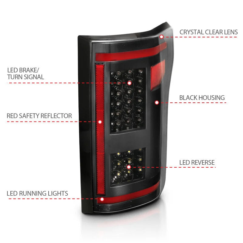 ANZO 15-17 Ford F-150 LED Taillights Black w/ Sequential - Additional View 8