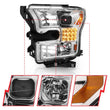Load image into Gallery viewer, ANZO 15-17 Ford F-150 Proj Headlights w/ Plank Style Design Chrome w/ Amber Sequential Turn Signal - Side View