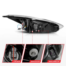 Load image into Gallery viewer, ANZO 15-18 Ford Focus Projector Headlights - w/ Light Bar Switchback Black Housing - Back View